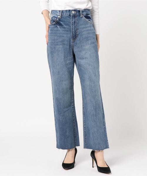 WEGO(ウィゴー)の「WEGO/デイリーストレートボーイフレンドデニムパンツ(デニムパンツ・レディース・ブラック/インディゴブルー/ダークインディゴブルー/ライトインディゴブルー・SMALL/LARGE/MEDIUM)」の21枚目の写真