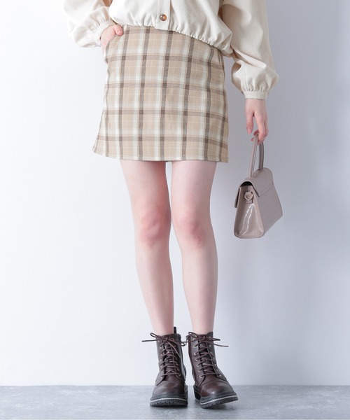 Heather（ヘザー）の「アソートガラミニスカート　875029（スカート・レディース・ブラック系その他/ベージュ系その他/ベージュ系その他2・S/M）」の2枚目の写真