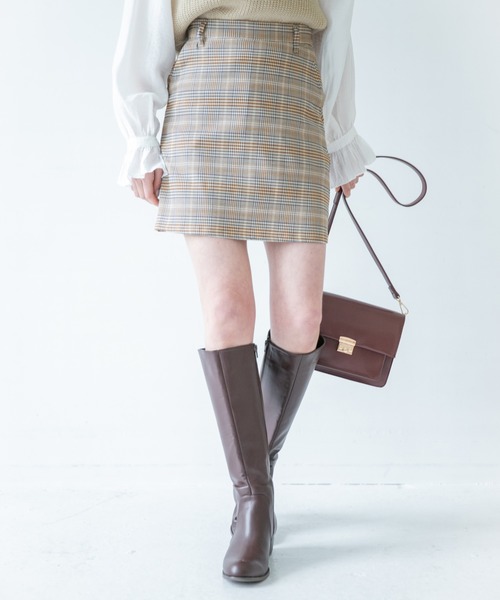 Heather（ヘザー）の「アソートガラミニスカート　875029（スカート・レディース・ブラック系その他/ベージュ系その他/ベージュ系その他2・S/M）」の3枚目の写真