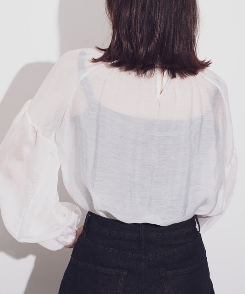 Aunt Marie's（アントマリーズ）の「AUNT MARIE'S シアーハイネックボリュームブラウス（シャツ/ブラウス・レディース・ホワイト/ベージュ・FREE）」の22枚目の写真