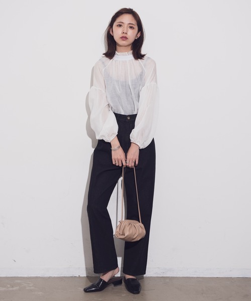 Aunt Marie's（アントマリーズ）の「AUNT MARIE'S シアーハイネックボリュームブラウス（シャツ/ブラウス・レディース・ホワイト/ベージュ・FREE）」の21枚目の写真