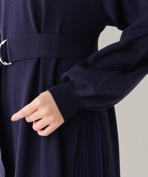 サイドプリーツ切り替えもちもちニットワンピース ワンピース Its Demo イッツデモ のファッション ワンピース ドレス ワンピース セール