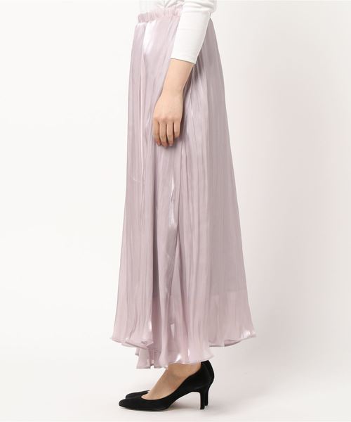 DouDou（ドゥドゥ）の「シアーフレアスカート（スカート・レディース・バイオレット/グレー・38/36）」の3枚目の写真