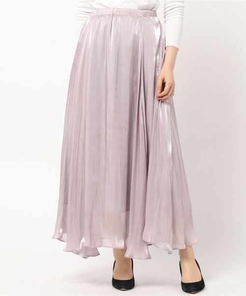 DouDou（ドゥドゥ）の「シアーフレアスカート（スカート・レディース・バイオレット/グレー・38/36）」の12枚目の写真