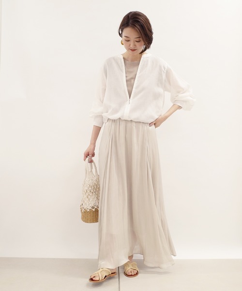 DouDou（ドゥドゥ）の「シアーフレアスカート（スカート・レディース・バイオレット/グレー・38/36）」の8枚目の写真