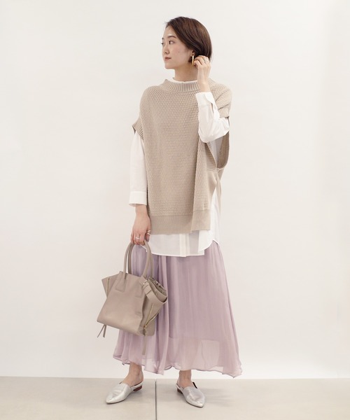 DouDou（ドゥドゥ）の「シアーフレアスカート（スカート・レディース・バイオレット/グレー・38/36）」の21枚目の写真