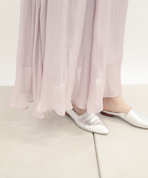 DouDou（ドゥドゥ）の「シアーフレアスカート（スカート・レディース・バイオレット/グレー・38/36）」の13枚目の写真