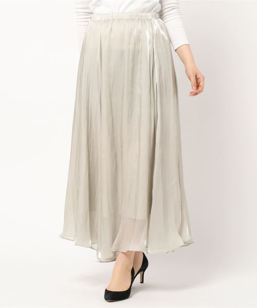 DouDou（ドゥドゥ）の「シアーフレアスカート（スカート・レディース・バイオレット/グレー・38/36）」の11枚目の写真