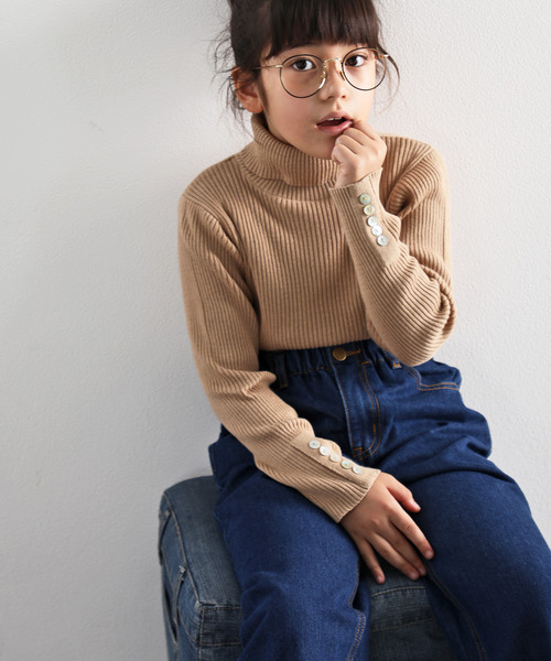 classicalelf（クラシカルエルフ）の「お外でもおうちでも♪キッズ ギャザーウエスト無地テーパードパンツ(フルレングス)（デニムパンツ・キッズ・ブラック/インディゴブルー/ナチュラル/ブラウン・130/140/150/110/120）」の15枚目の写真