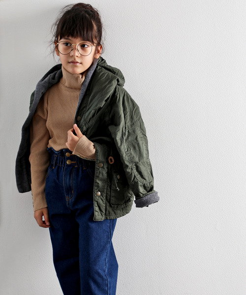 classicalelf（クラシカルエルフ）の「お外でもおうちでも♪キッズ ギャザーウエスト無地テーパードパンツ(フルレングス)（デニムパンツ・キッズ・ブラック/インディゴブルー/ナチュラル/ブラウン・130/140/150/110/120）」の16枚目の写真