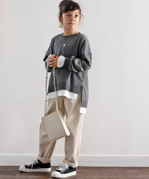 classicalelf（クラシカルエルフ）の「お外でもおうちでも♪キッズ ギャザーウエスト無地テーパードパンツ(フルレングス)（デニムパンツ・キッズ・ブラック/インディゴブルー/ナチュラル/ブラウン・130/140/150/110/120）」の11枚目の写真