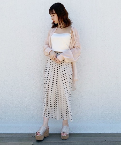 one after another NICE CLAUP（ワンアフターアナザーナイスクラップ）の「バックレースアップチューリップスカート（スカート・レディース・ドット/ブラック・FREE）」の10枚目の写真