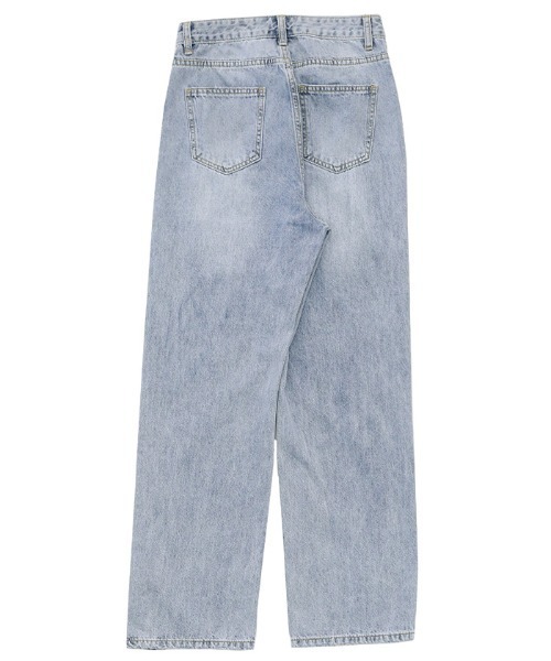 select MOCA（セレクトモカ）の「ハイウエストスリットデニム（デニムパンツ・レディース・ライトブルー/ブラック・SMALL/MEDIUM）」の9枚目の写真