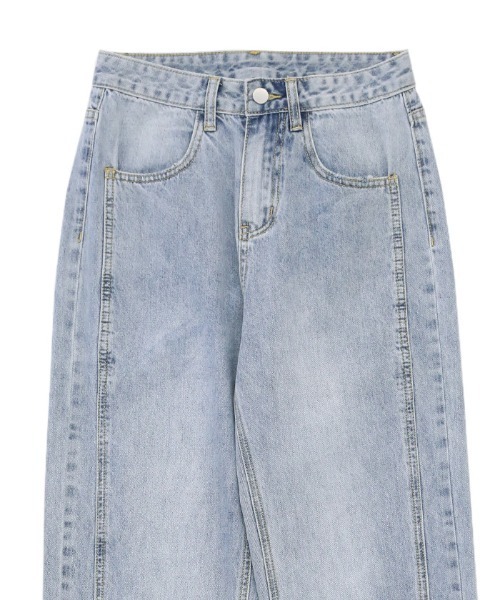 select MOCA（セレクトモカ）の「ハイウエストスリットデニム（デニムパンツ・レディース・ライトブルー/ブラック・SMALL/MEDIUM）」の10枚目の写真