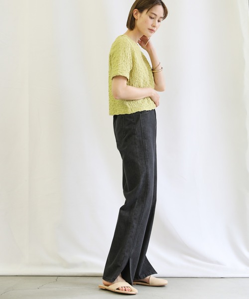 select MOCA（セレクトモカ）の「ハイウエストスリットデニム（デニムパンツ・レディース・ライトブルー/ブラック・SMALL/MEDIUM）」の15枚目の写真