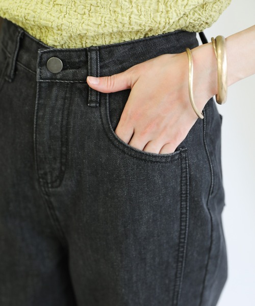 select MOCA（セレクトモカ）の「ハイウエストスリットデニム（デニムパンツ・レディース・ライトブルー/ブラック・SMALL/MEDIUM）」の19枚目の写真