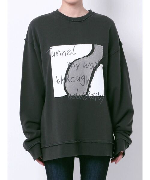 EMODA(エモダ)の「カッティングプリントプルオーバー(スウェット・レディース・ホワイト/グレー/ブラック・FREE)」の9枚目の写真