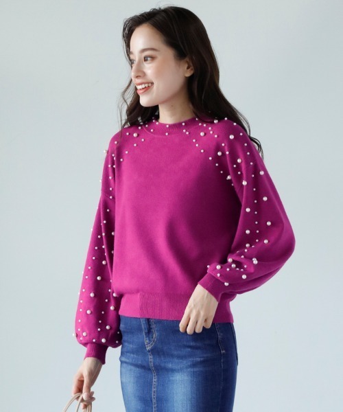 M Deux エムドゥ の パール付きニット ニット セーター Wear