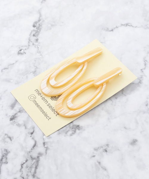 me+em select(ミームセレクト)の「アートオーバルピアス(ピアス(両耳用)・レディース・ブラック/ベージュ/ブラウン・ONE SIZE)」の5枚目の写真