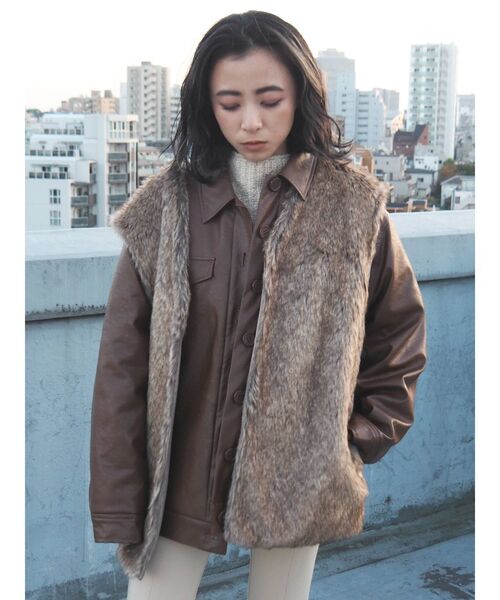 スペインラビット ファー皮コンビジャケット