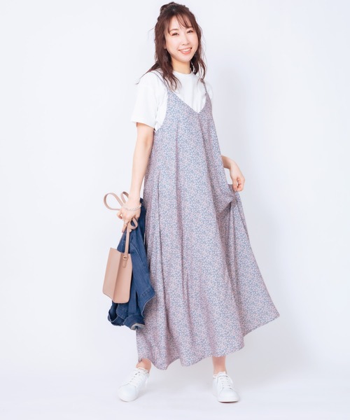 JETSET SOLO PLUS ブラウンノースリーブワンピース JETSET SOLO PLUS】トリコットノースリーブマキシワンピース