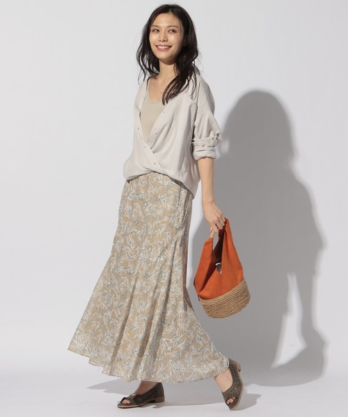 BAYFLOW（ベイフロー）の「2WAYシャツ（テンセル(TM)繊維使用）（シャツ/ブラウス・レディース・ライトグレー/ライトブルー/ネイビー・MEDIUM/SMALL）」の4枚目の写真