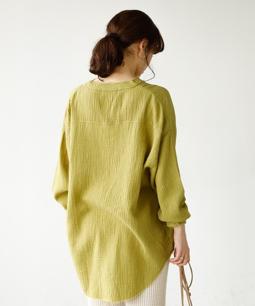 Auntie Rosa Holiday（アンティローザホリデー）の「カットオフダブルガーゼシャツ（シャツ/ブラウス・レディース・ブラック/ホワイト/モカ/ブルー/グリーン・FREE）」の22枚目の写真