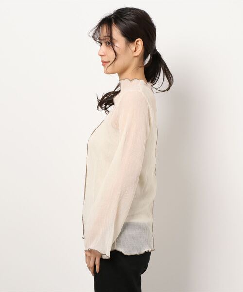 reca（レカ）の「メローデザインシフォンインナー付きプルオーバー（シャツ/ブラウス・レディース・ブラック/ミント/ライトベージュ/ピンク・M）」の5枚目の写真