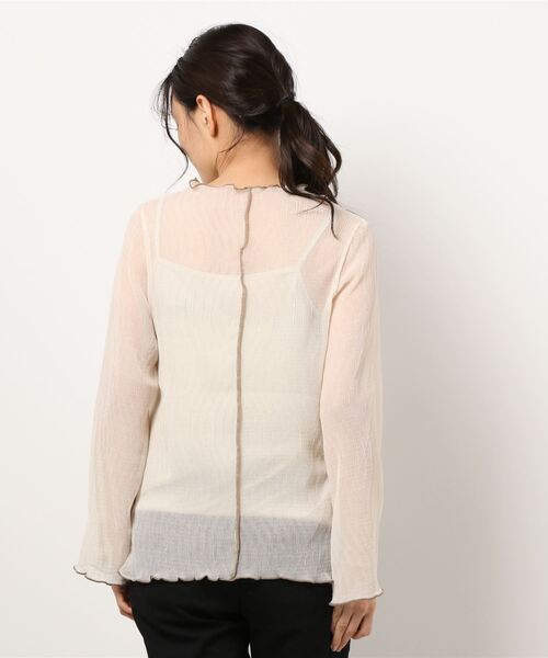 reca（レカ）の「メローデザインシフォンインナー付きプルオーバー（シャツ/ブラウス・レディース・ブラック/ミント/ライトベージュ/ピンク・M）」の6枚目の写真