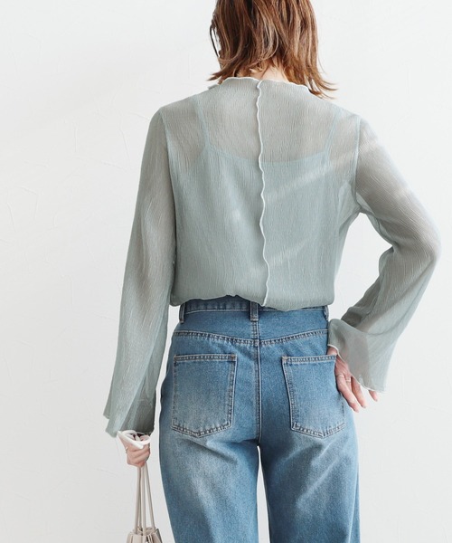 reca（レカ）の「メローデザインシフォンインナー付きプルオーバー（シャツ/ブラウス・レディース・ブラック/ミント/ライトベージュ/ピンク・M）」の16枚目の写真