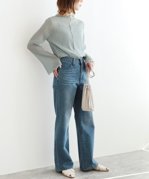 reca（レカ）の「メローデザインシフォンインナー付きプルオーバー（シャツ/ブラウス・レディース・ブラック/ミント/ライトベージュ/ピンク・M）」の19枚目の写真