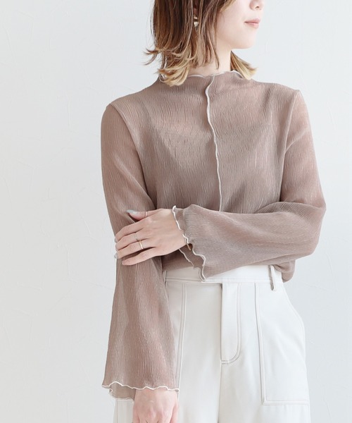 reca（レカ）の「メローデザインシフォンインナー付きプルオーバー（シャツ/ブラウス・レディース・ブラック/ミント/ライトベージュ/ピンク・M）」の21枚目の写真