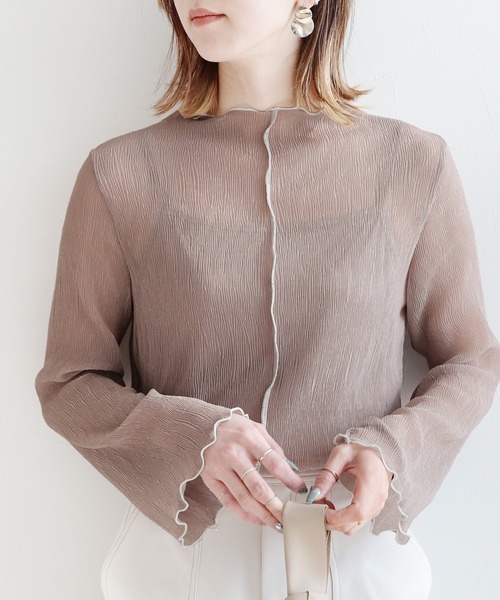 reca（レカ）の「メローデザインシフォンインナー付きプルオーバー（シャツ/ブラウス・レディース・ブラック/ミント/ライトベージュ/ピンク・M）」の22枚目の写真