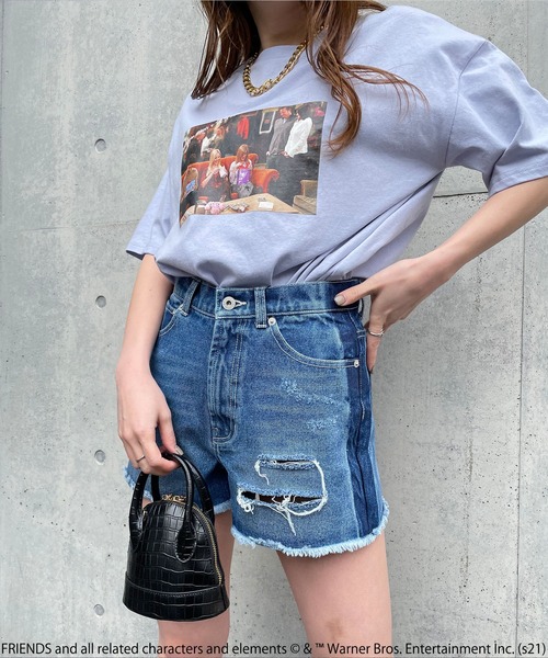 SPIRALGIRL(スパイラルガール)の「FRIENDS Tシャツ(Tシャツ/カットソー・レディース・ブラック/パープル/オフホワイト・FREE)」の22枚目の写真