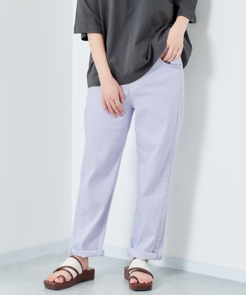 cepo（セポ）の「ホールドアップ　カラーデニムストレート（デニムパンツ・レディース・ピンク/グリーン/ベージュ/ライトインディゴブルー/ブルー系その他/オフホワイト/イエロー/ラベンダー・SS/S/M/L）」の6枚目の写真