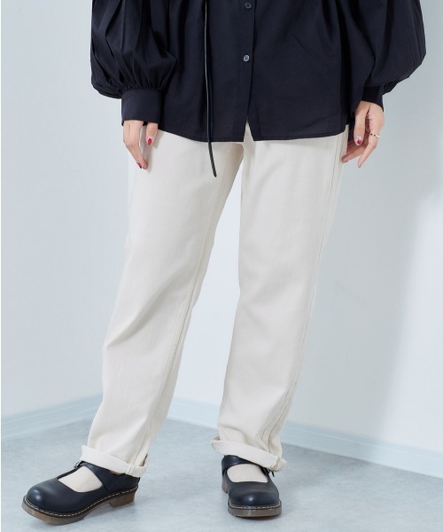 cepo（セポ）の「ホールドアップ　カラーデニムストレート（デニムパンツ・レディース・ピンク/グリーン/ベージュ/ライトインディゴブルー/ブルー系その他/オフホワイト/イエロー/ラベンダー・SS/S/M/L）」の2枚目の写真