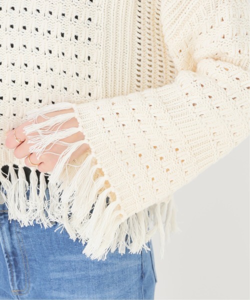 SLOBE citron.（スローブシトロン）の「SLOBE citron.メッシュデザインニット◆（ニット/セーター・レディース・イエロー/アイボリー・FREE）」の8枚目の写真