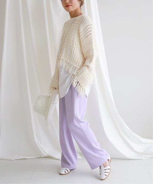 SLOBE citron.（スローブシトロン）の「SLOBE citron.メッシュデザインニット◆（ニット/セーター・レディース・イエロー/アイボリー・FREE）」の9枚目の写真