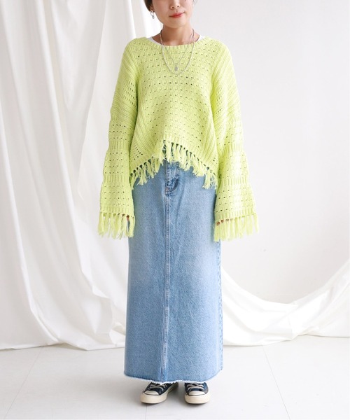 SLOBE citron.（スローブシトロン）の「SLOBE citron.メッシュデザインニット◆（ニット/セーター・レディース・イエロー/アイボリー・FREE）」の16枚目の写真