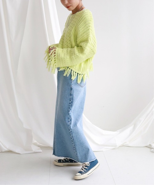 SLOBE citron.（スローブシトロン）の「SLOBE citron.メッシュデザインニット◆（ニット/セーター・レディース・イエロー/アイボリー・FREE）」の11枚目の写真