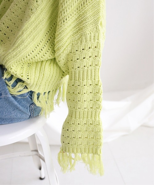 SLOBE citron.（スローブシトロン）の「SLOBE citron.メッシュデザインニット◆（ニット/セーター・レディース・イエロー/アイボリー・FREE）」の17枚目の写真