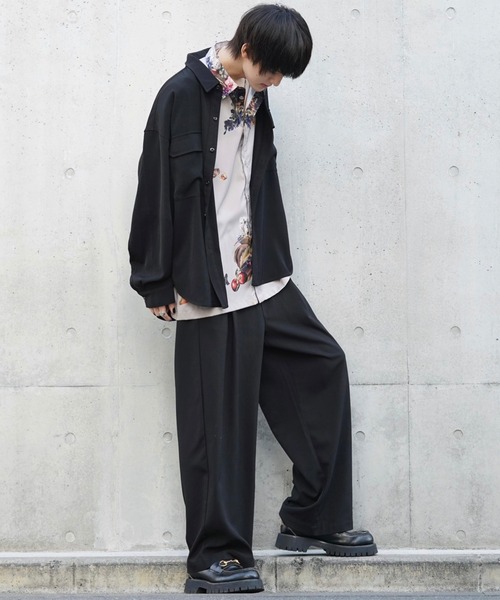 anown（アノン）の「オーバーサイズ 総柄 半袖シャツ【ファッションインフルエンサー ユウ×anown 限定コラボ】（シャツ/ブラウス・メンズ・ブラック系その他/グレー系その他/ベージュ系その他/レッド系その他・S/M/L）」の20枚目の写真