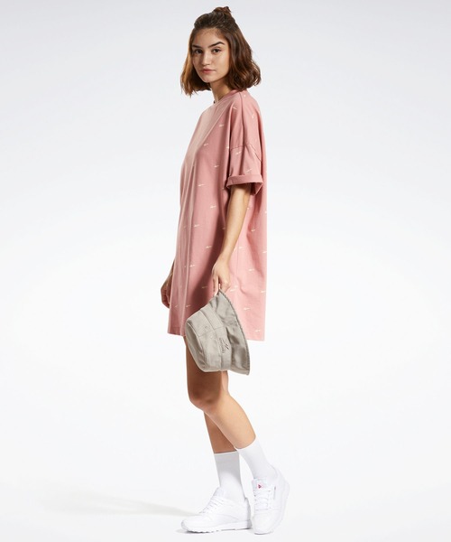 Reebok（リーボック）の「ショートスリーブ 総柄プリント ドレス /  Short Sleeve Allover Print Dress（ワンピース・レディース・オフホワイト/ブラック/ピンク・MEDIUM/LARGE/SMALL/X-LARGE）」の12枚目の写真