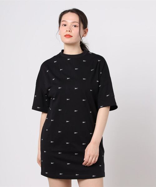 Reebok（リーボック）の「ショートスリーブ 総柄プリント ドレス /  Short Sleeve Allover Print Dress（ワンピース・レディース・オフホワイト/ブラック/ピンク・MEDIUM/LARGE/SMALL/X-LARGE）」の9枚目の写真