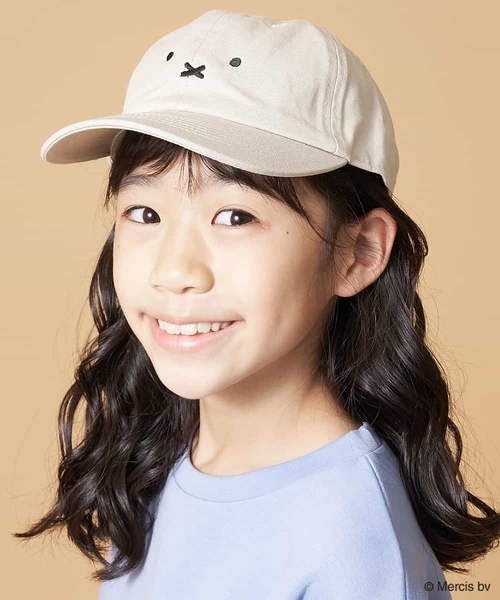 a.v.v（アーヴェヴェ）の「[KIDS]【数量限定】ミッフィーフェイスシシュウキャップ（キャップ・キッズ・アイボリー/ブルー/ライトブルー・52）」の2枚目の写真