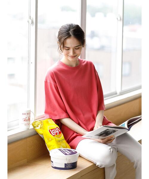 koe（コエ）の「ヘビーウェイトコットンTEE21＊（Tシャツ/カットソー・レディース・ホワイト/ライトグレー/カーキ/グリーン/ライトベージュ/チャコールグレー/パープル/イエロー/ダークブルー/ピンク系その他2/キャメル/ライラック/ブルー系その他6/レッド系その他4/ブラウン・XL/S/M/L）」の22枚目の写真