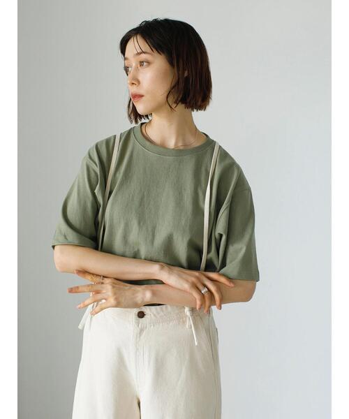 koe（コエ）の「ヘビーウェイトコットンTEE21＊（Tシャツ/カットソー・レディース・ホワイト/ライトグレー/カーキ/グリーン/ライトベージュ/チャコールグレー/パープル/イエロー/ダークブルー/ピンク系その他2/キャメル/ライラック/ブルー系その他6/レッド系その他4/ブラウン・XL/S/M/L）」の19枚目の写真