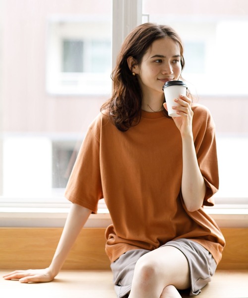 koe（コエ）の「ヘビーウェイトコットンTEE21＊（Tシャツ/カットソー・レディース・ホワイト/ライトグレー/カーキ/グリーン/ライトベージュ/チャコールグレー/パープル/イエロー/ダークブルー/ピンク系その他2/キャメル/ライラック/ブルー系その他6/レッド系その他4/ブラウン・XL/S/M/L）」の13枚目の写真