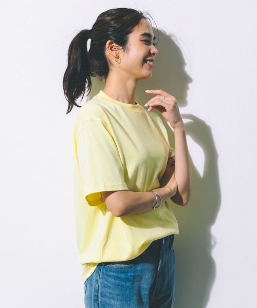 koe（コエ）の「ヘビーウェイトコットンTEE21＊（Tシャツ/カットソー・レディース・ホワイト/ライトグレー/カーキ/グリーン/ライトベージュ/チャコールグレー/パープル/イエロー/ダークブルー/ピンク系その他2/キャメル/ライラック/ブルー系その他6/レッド系その他4/ブラウン・XL/S/M/L）」の12枚目の写真