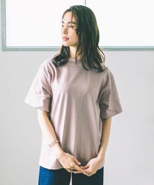 koe（コエ）の「ヘビーウェイトコットンTEE21＊（Tシャツ/カットソー・レディース・ホワイト/ライトグレー/カーキ/グリーン/ライトベージュ/チャコールグレー/パープル/イエロー/ダークブルー/ピンク系その他2/キャメル/ライラック/ブルー系その他6/レッド系その他4/ブラウン・XL/S/M/L）」の14枚目の写真